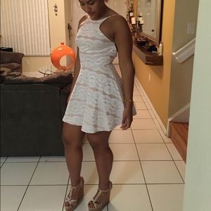 Hot Miami Styles Flared lace Dress